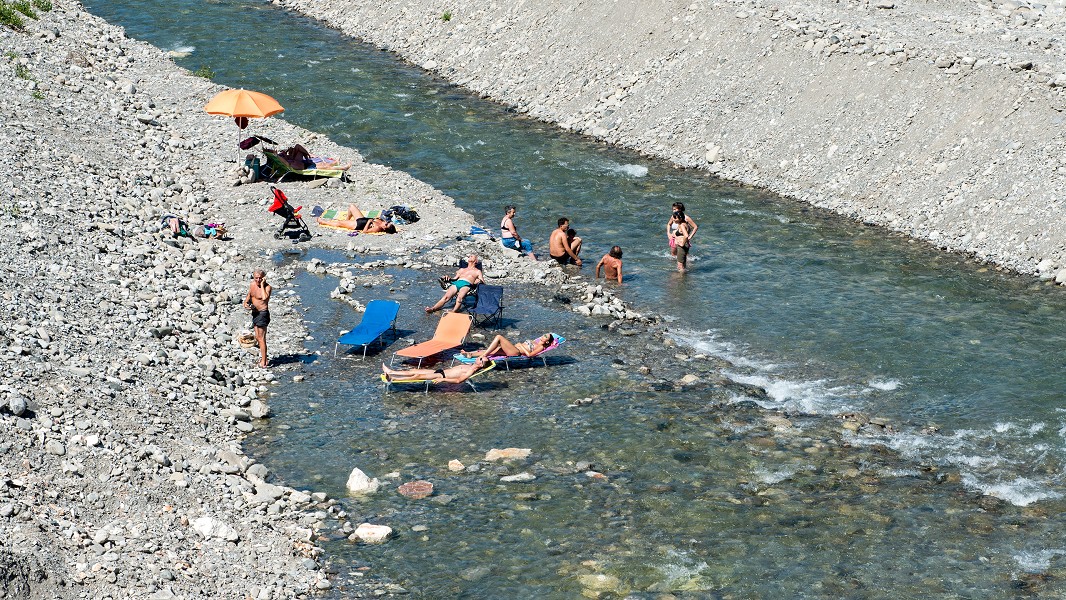 Bagnanti sul fiume Trebbia