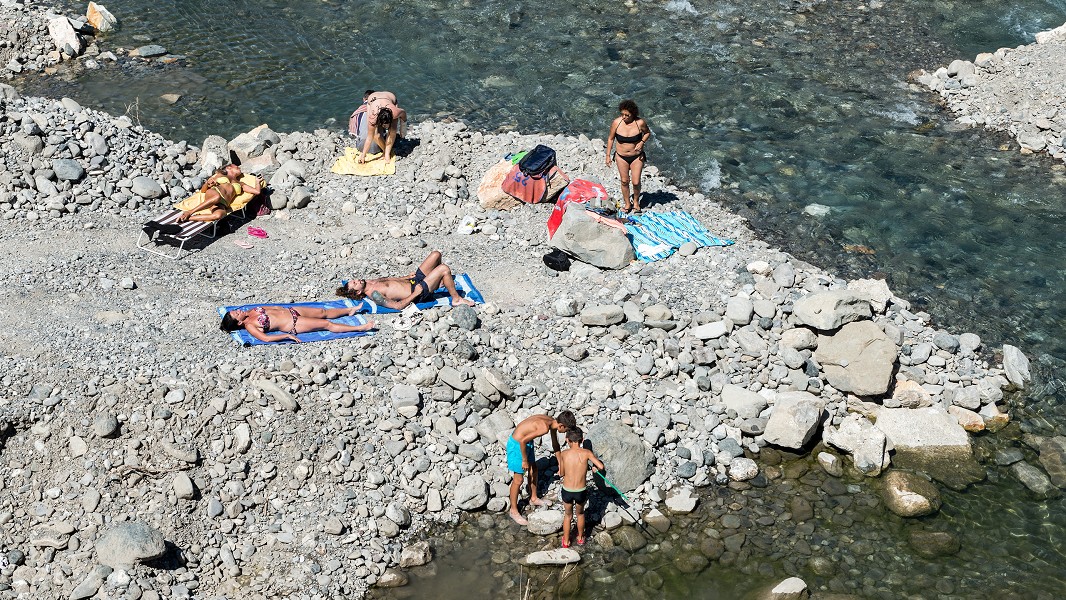 Bagnanti sul fiume Trebbia